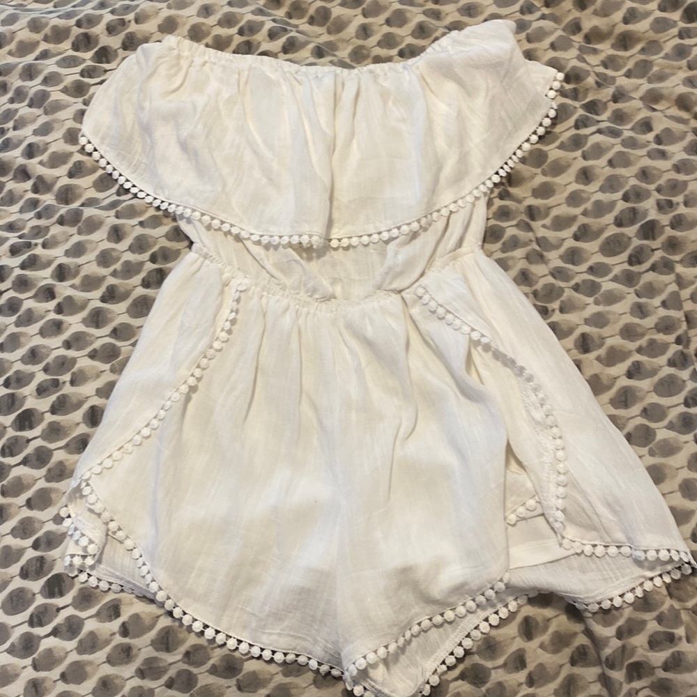White Bathing Suit coverup romper